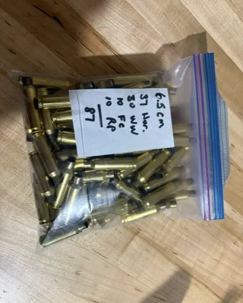 6.5 CM once fired factory brass
